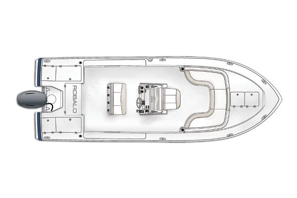 Slide: The Image of Manufacturer Provided Image: Top view of 2019 Robalo 246 Cayman SD boat layout. - 8
