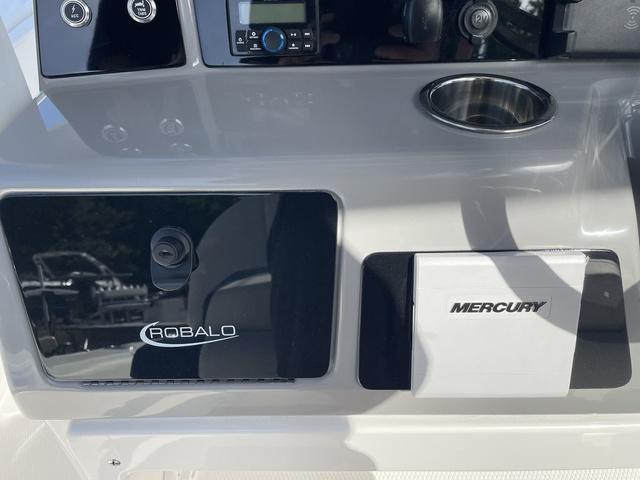 Slide: The Image of Control panel of 2023 Robalo 266 Cayman boat with Mercury components. - 8