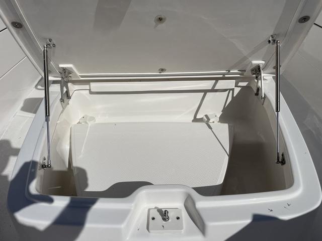 Slide: The Image of Open storage compartment of 2024 Robalo R360 boat. - 47