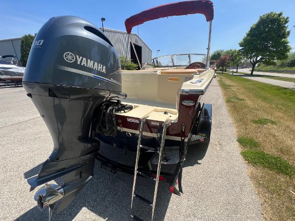 Slide: The Image of 2021 Rossiter 20 Coastal Cruiser with Yamaha outboard motor and ladder. - 15