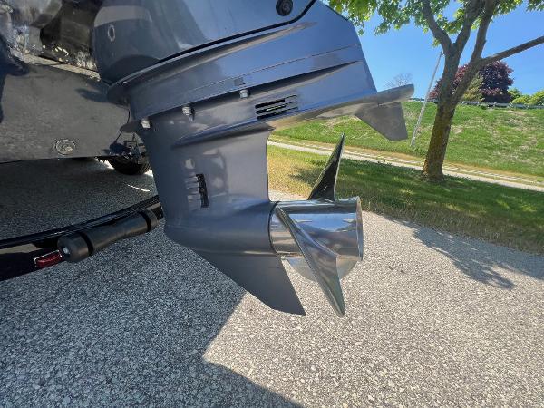 Slide: The Image of Close-up of 2021 Rossiter 20 Coastal Cruiser boat propeller on a sunny day. - 17