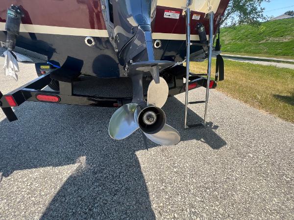Slide: The Image of 2021 Rossiter 20 Coastal Cruiser boat propeller and ladder on trailer. - 18