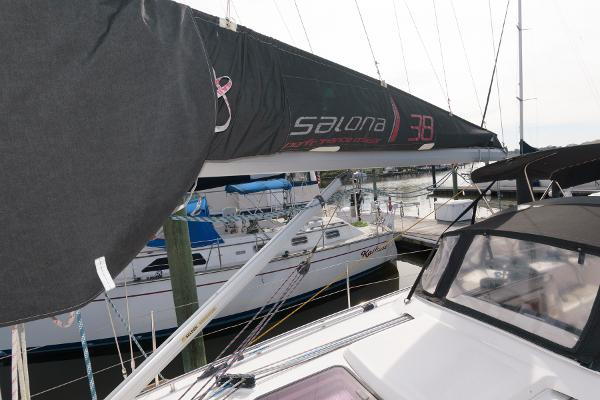 Slide: The Image of Salona 38 sailboat docked at marina, 2013 model. - 13