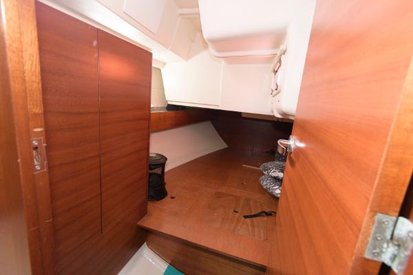 Slide: The Image of Interior cabin of 2013 Salona 38 sailboat with wooden finishes. - 25