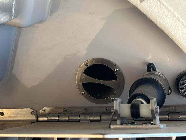 Slide: The Image of Close-up of the 2023 Sanger 231 SL boat's interior mechanical components. - 49