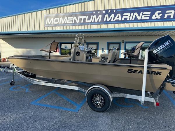Slide: The Image of 2024 SeaArk 2072 VFX Elite CC boat on trailer at Momentum Marine. - 1