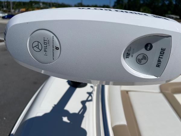 Slide: The Image of Close-up of i-Pilot Link system on 2024 Sea Born LX 26 boat. - 9