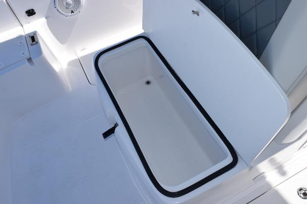 Slide: The Image of Open storage compartment on 2025 Sea Cat 26 Hybrid Catamaran deck. - 15
