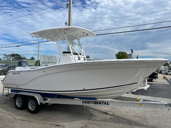 Slide: The Image of 2024 Sea Fox 228 Commander boat on a Continental trailer. - 0