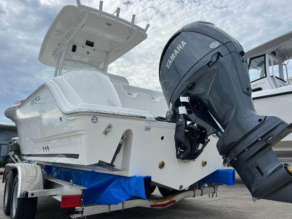 Slide: The Image of 2024 Sea Fox 228 Commander boat with Yamaha outboard motor on trailer. - 43