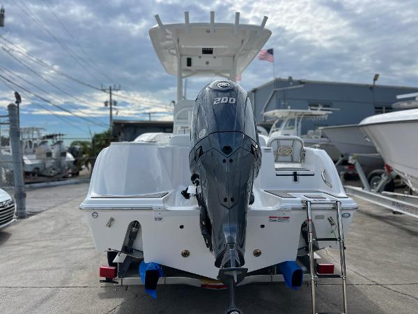 Slide: The Image of 2024 Sea Fox 228 Commander boat with 200 HP engine, rear view. - 6