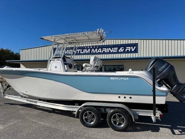 Slide: The Image of 2024 Sea Fox 248 Commander boat on trailer at Momentum Marine & RV. - 1