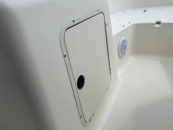 Slide: The Image of Sea Hunt Escape 200 boat storage compartment and speaker, 2000 model. - 13