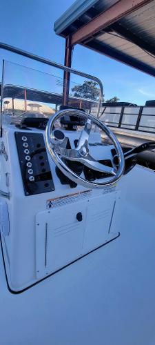 Slide: The Image of 2024 Sea Pro 172 Bay boat console and steering wheel. - 15