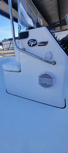 Slide: The Image of 2024 Sea Pro 172 Bay boat console with seating and speaker. - 16