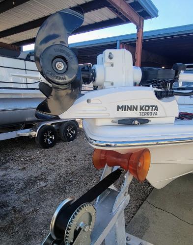Slide: The Image of 2024 Sea Pro 172 Bay boat with Minn Kota Terrova trolling motor. - 3