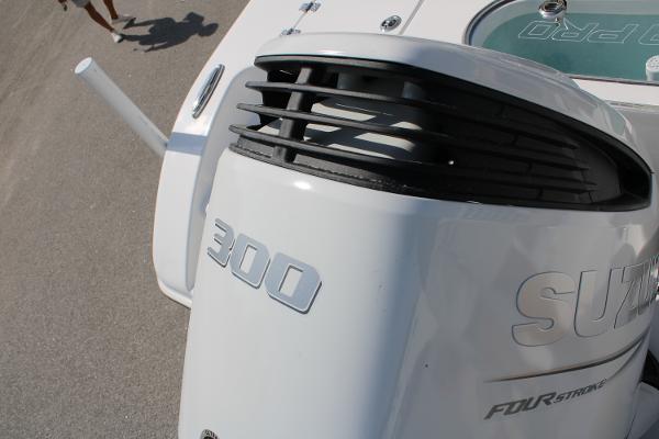 Slide: The Image of 2024 Sea Pro 240 boat with Suzuki 300 horsepower outboard motor. - 32