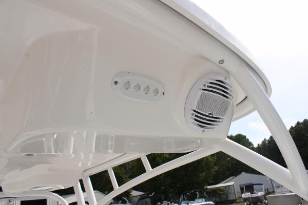 Slide: The Image of 2024 Sea Pro 240 boat interior with speaker and control panel. - 8
