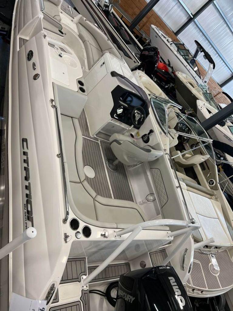 Slide: The Image of 2022 Sea Pro Citation 2400 boat interior with Mercury outboard motor. - 5
