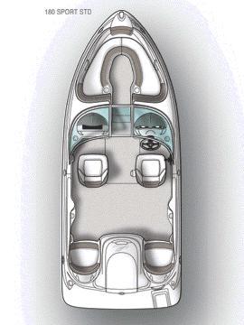 Slide: The Image of Top view of 2005 Sea Ray 180 Sport boat layout. - 40