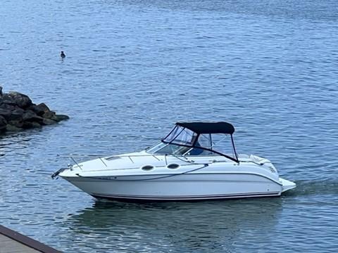 Slide: The Image of 2001 Sea Ray 260 Sundancer boat cruising on calm waters. - 0