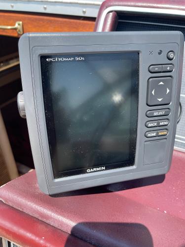 Slide: The Image of Garmin EchoMap 50s on 1986 Sea Ray 268 Weekender boat dashboard. - 17