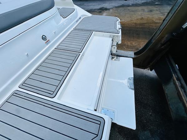 Slide: The Image of 2025 Sea Ray 270 SDX swim platform with sleek, modern design and non-slip surface. - 9