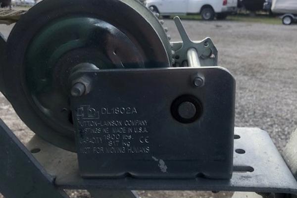 Slide: The Image of Winch mechanism on a 2000 Sea Ray 280 Bow Rider boat trailer. - 3