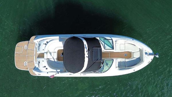 Slide: The Image of Aerial view of 2008 Sea Ray 290 SLX boat on water. - 21