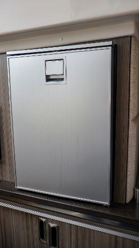Slide: The Image of Stainless steel refrigerator on 2021 Sea Ray 320 Sundancer yacht. - 41