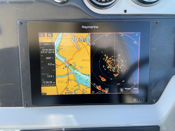Slide: The Image of Raymarine navigation display on 2015 Sea Ray 370 Venture boat. - 15