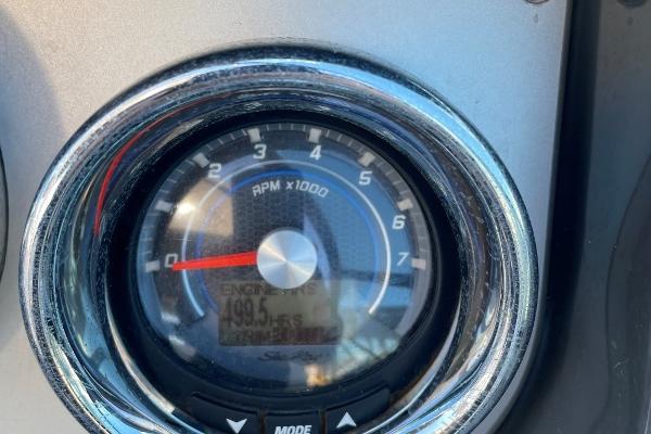 Slide: The Image of Close-up of 2015 Sea Ray 370 Venture tachometer showing 499.5 engine hours. - 19