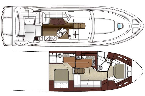 Slide: The Image of Manufacturer Provided Image: Top-down view of 2013 Sea Ray 510 Sundancer yacht layout. - 99
