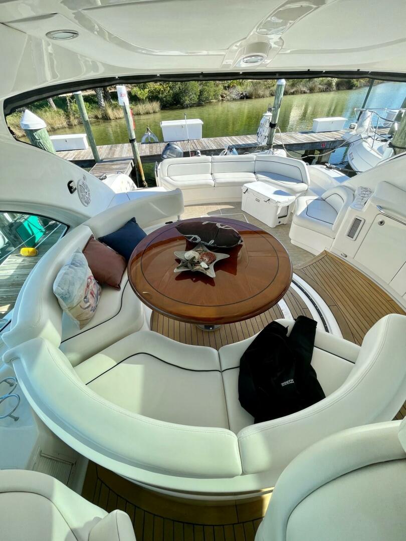 Slide: The Image of 2008 Sea Ray 55 Sundancer POSITIVE VIBES Deck Seating - 4003363