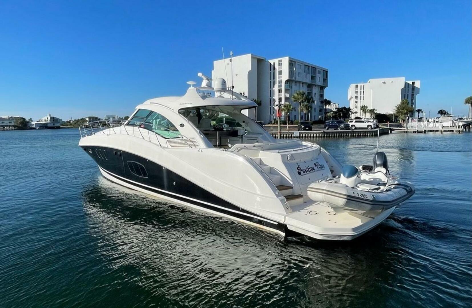 Slide: The Image of 2008 Sea Ray 55 Sundancer   POSITIVE VIBES  Transom (3) - 4003399