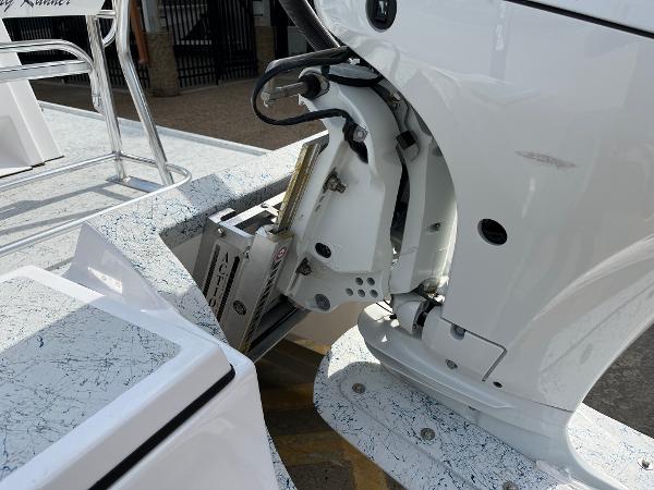 Slide: The Image of 2024 Shallow Stalker SS-17 Sportsman boat engine and transom detail. - 19