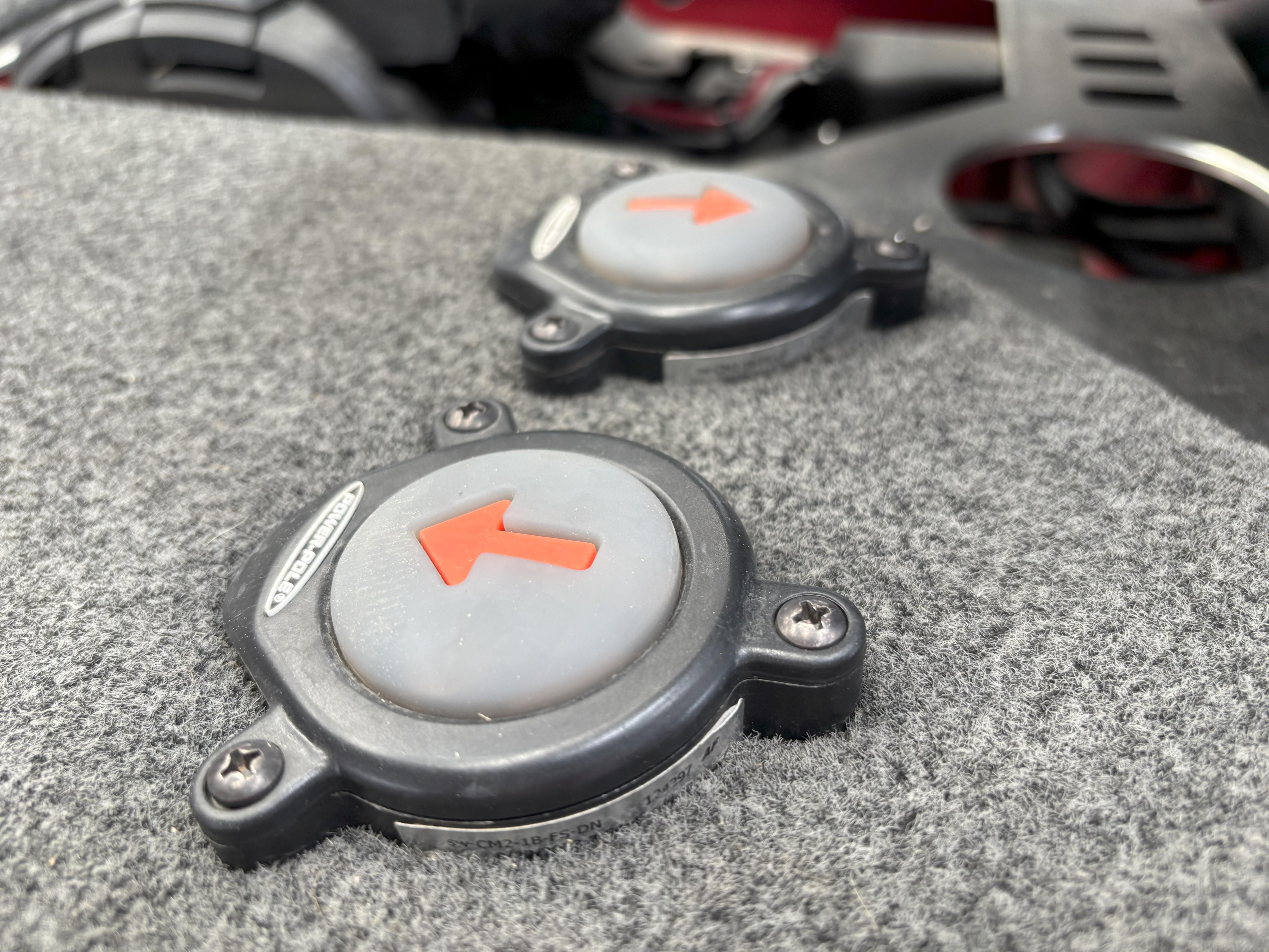 Slide: The Image of Close-up of Skeeter FXR20 Apex 2020 boat deck with arrow indicators. - 14