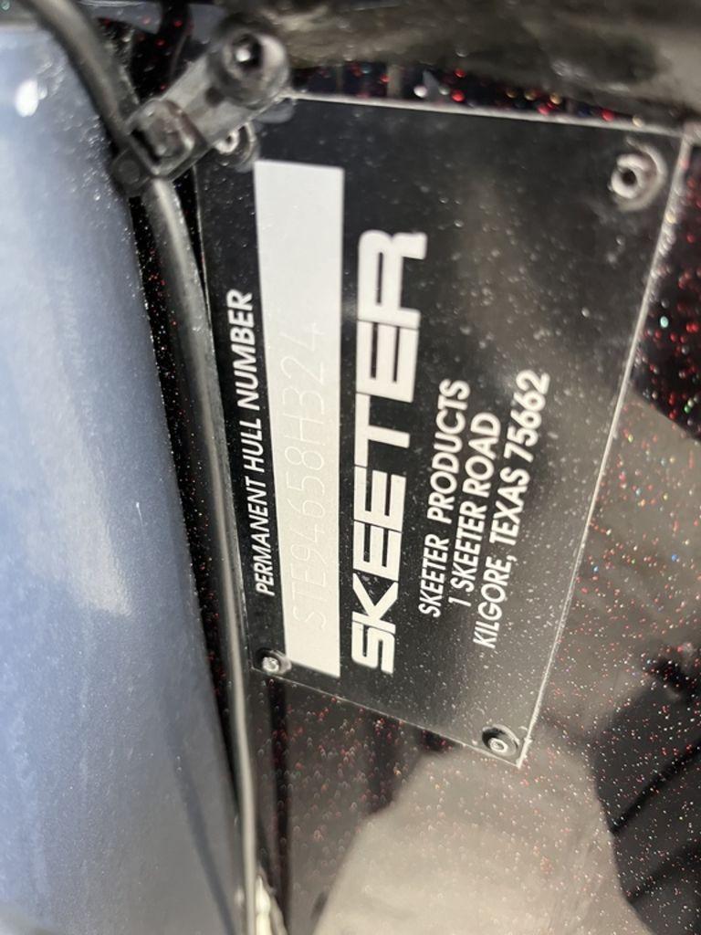 Slide: The Image of 2024 Skeeter ZX150 hull identification plate, Kilgore, Texas - 7