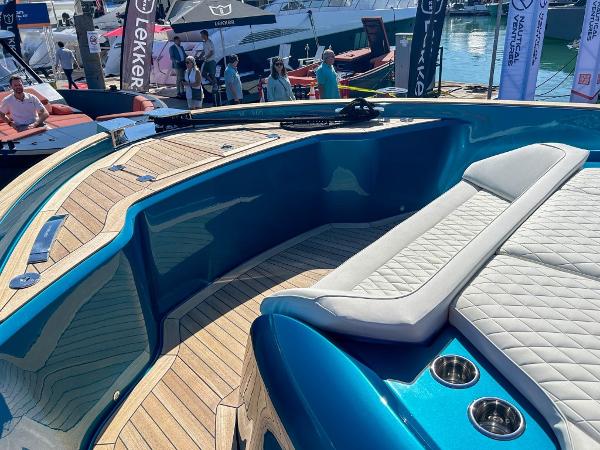 Slide: The Image of 2024 Solaris Power 52 Open yacht with teak deck and luxurious seating. - 10