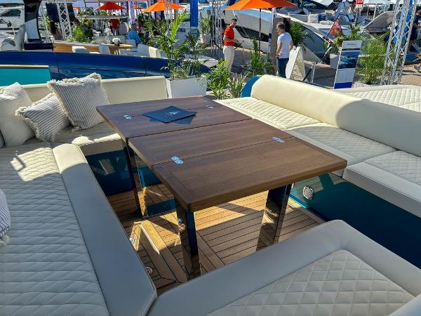 Slide: The Image of Luxurious seating area on the 2024 Solaris Power 52 Open yacht. - 31