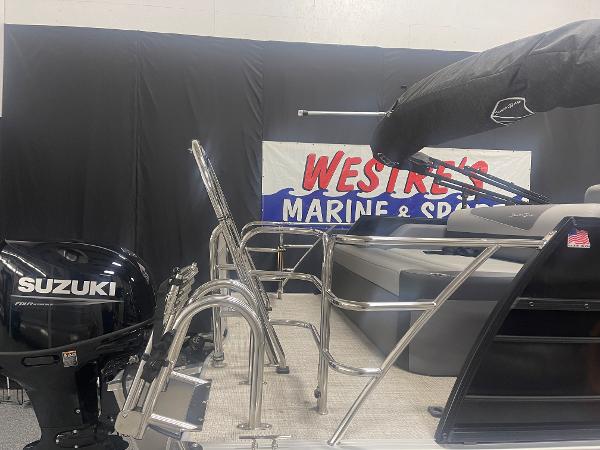 Slide: The Image of 2023 South Bay S224 UL pontoon boat with Suzuki outboard motor at Westre's Marine & Sport. - 4