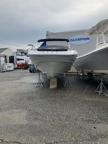 Slide: The Image of 2024 SouthWind 2600 SD boat on stands in a marina. - 3