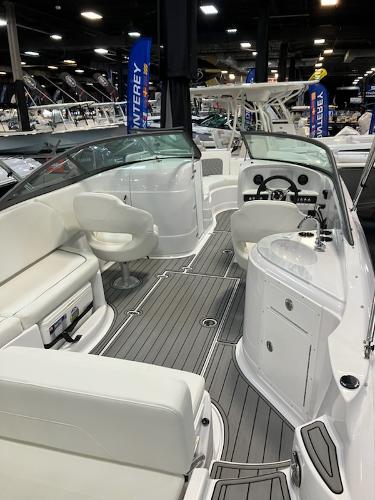 Slide: The Image of 2024 SouthWind 2600 SD boat interior with seating and helm station. - 6
