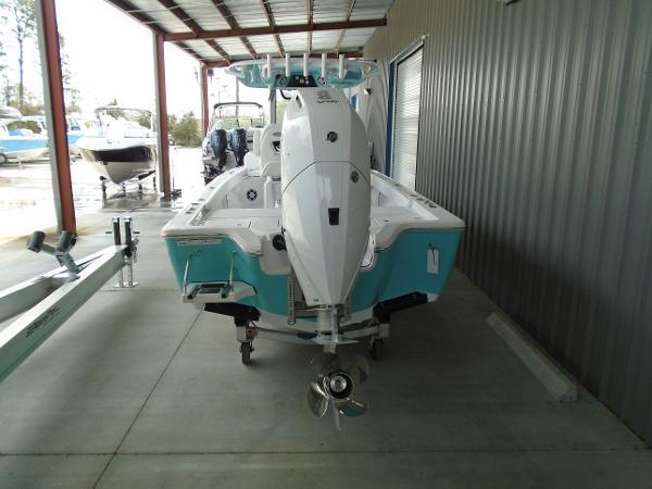 Slide: The Image of 2024 Sportsman 267 boat in storage facility. - 8