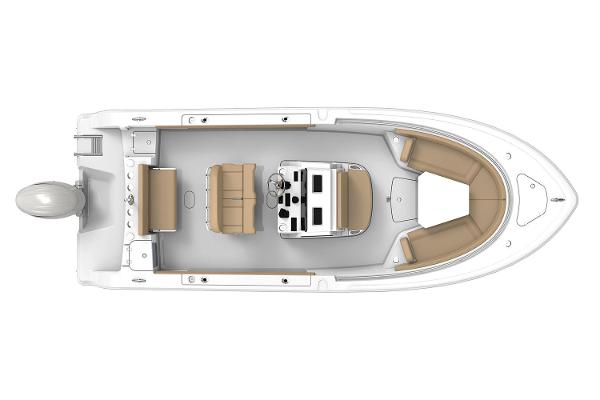 Slide: The Image of Manufacturer Provided Image: Top view of 2025 Sportsman Open 232 Center Console boat layout. - 11