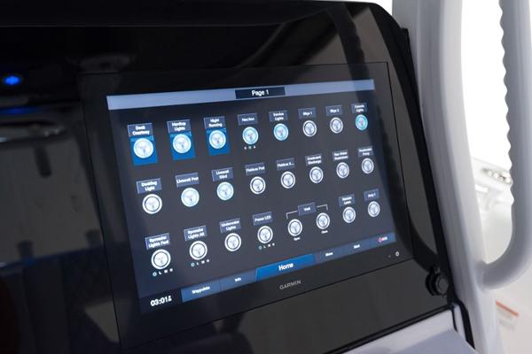 Slide: The Image of 2024 Sportsman Open 322 touchscreen control panel. - 6