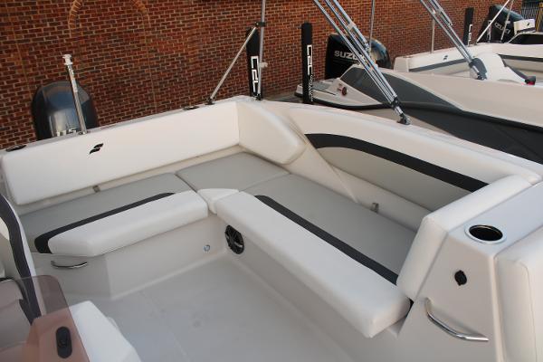 Slide: The Image of 2024 Starcraft 171 SVX boat interior with white and black seating. - 7