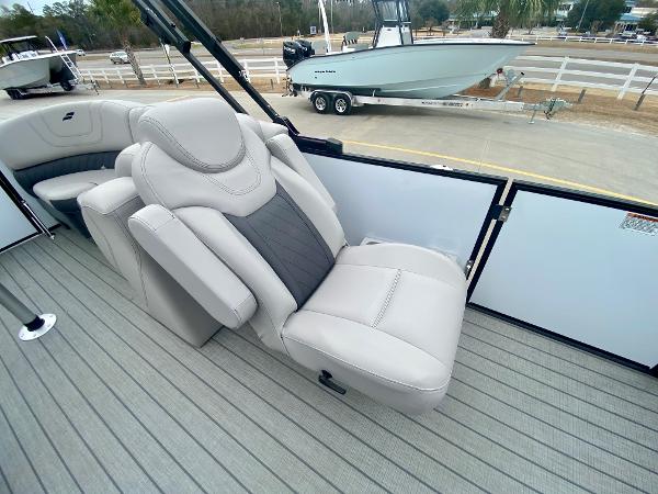 Slide: The Image of 2023 Starcraft SLS 3 boat interior with luxurious seating. - 10