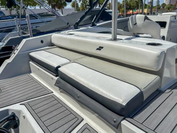 Slide: The Image of 2024 Starcraft SVX 231 OB DH boat with sleek seating and modern design. - 11
