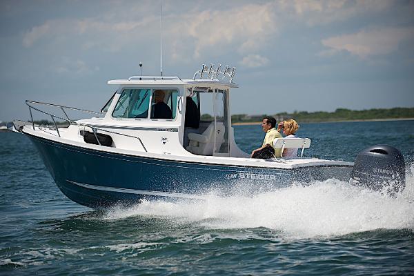 Slide: The Image of 2024 Steiger Craft 21 Miami Deep Vee cruising on open water. - 0